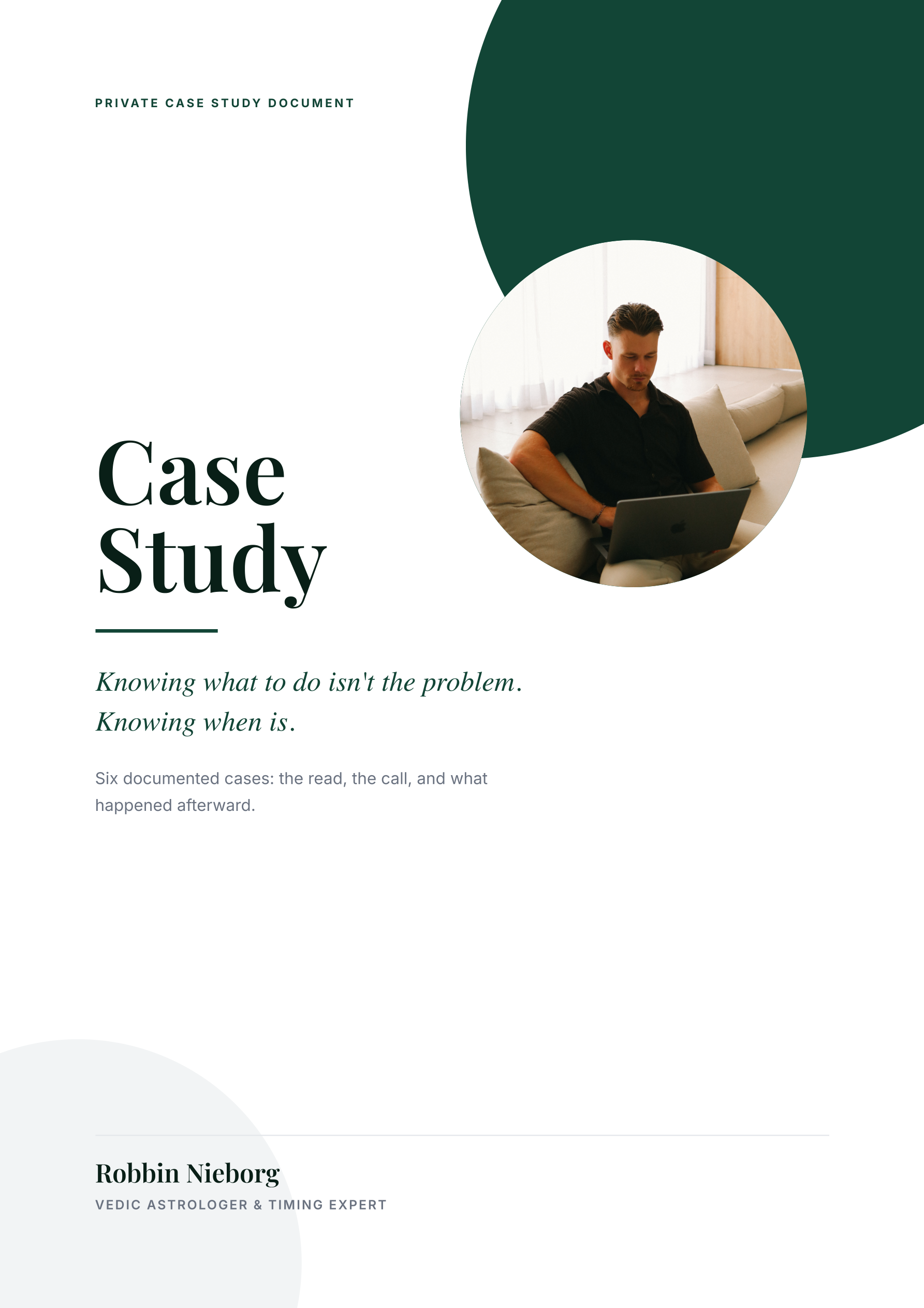 Cover of the private case study document